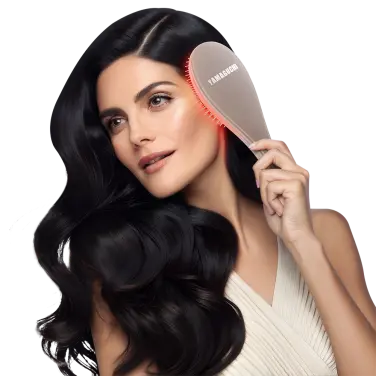 Массажная расческа с миостимуляцией Yamaguchi EMS Hair Brush Сappuccino